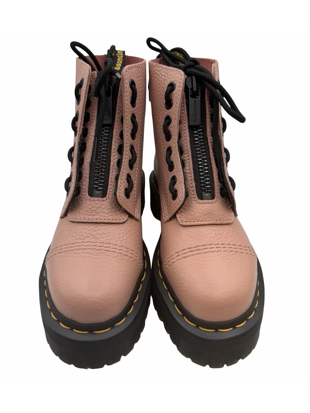 Dr. Doc Martens Sinclair Leather Platform Ankle Boots Peach Beige Size US 6 - Picture 3 of 9